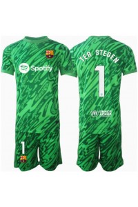 Barcelona Ter Stegen #1 Keeper Babyklær Borte Fotballdrakt til barn 2024-25 Korte ermer (+ Korte bukser)